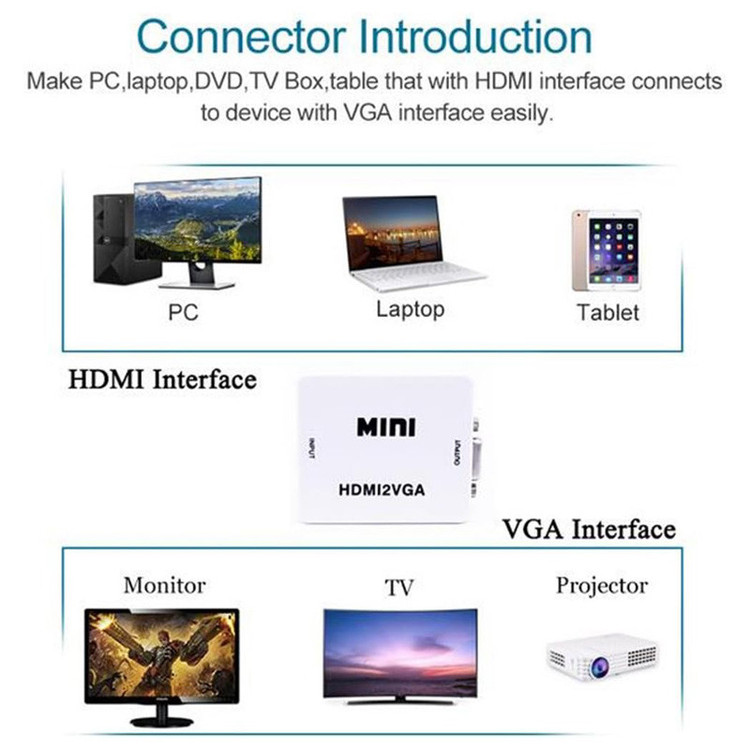 مبدل HDMI به VGA مدل HD2VGA