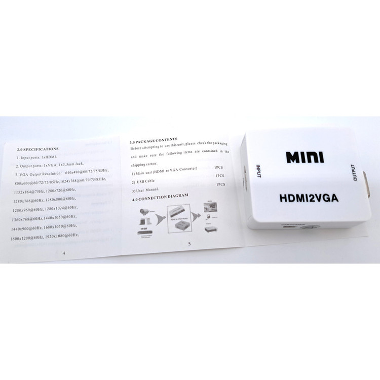 مبدل HDMI به VGA مدل HD2VGA
