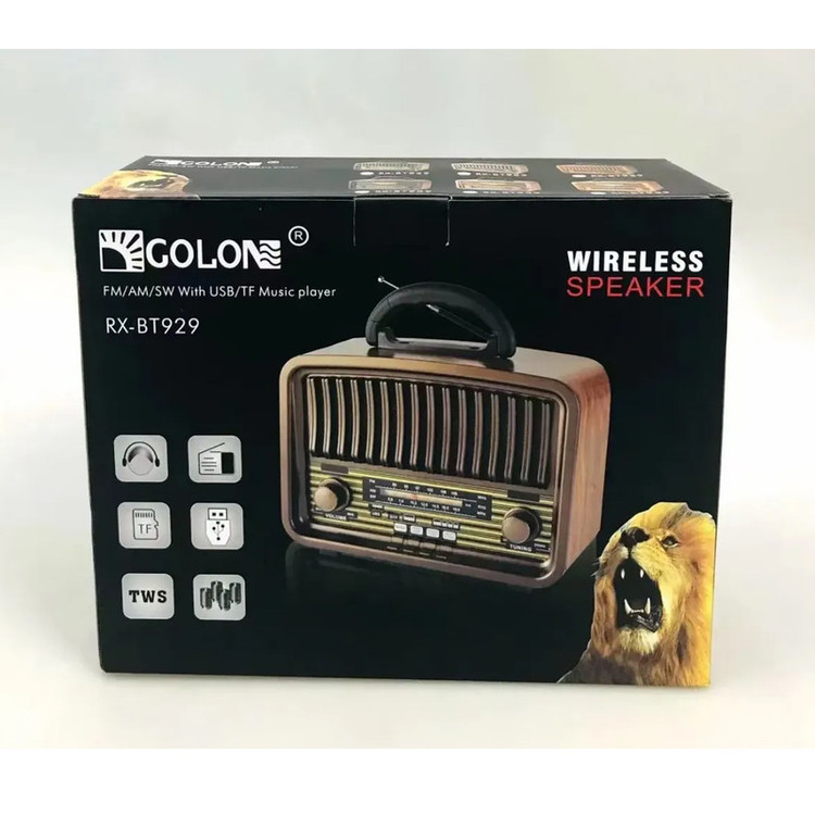 رادیو اسپیکر FM، AM، SW گولون مدل RX-BT929 دارای پورت USB