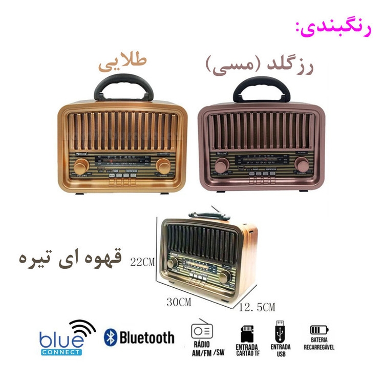 رادیو اسپیکر FM، AM، SW گولون مدل RX-BT929 دارای پورت USB