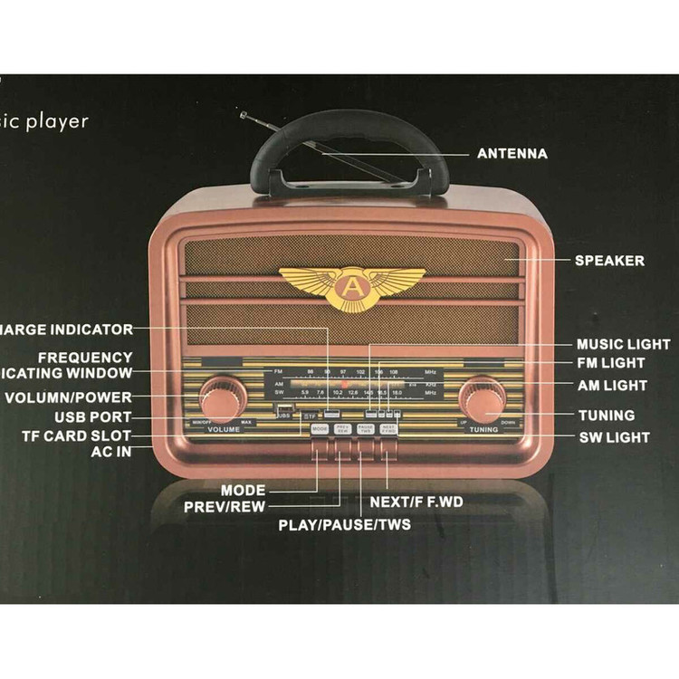 رادیو اسپیکر FM، AM، SW گولون مدل RX-BT939 دارای پورت USB